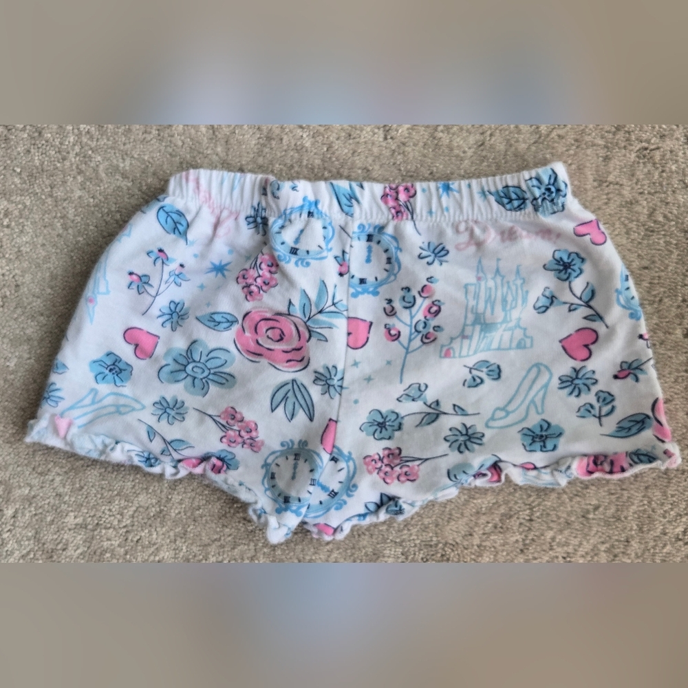 Disney Girls' Castle & Floral Pajama Shorts - Pink & Blue